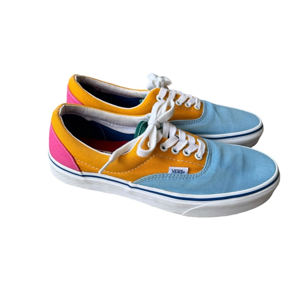 Vans Era Canvas Shoe Multi Bright Colorblock Blue Multicolor Mens 8.5 Womens 10